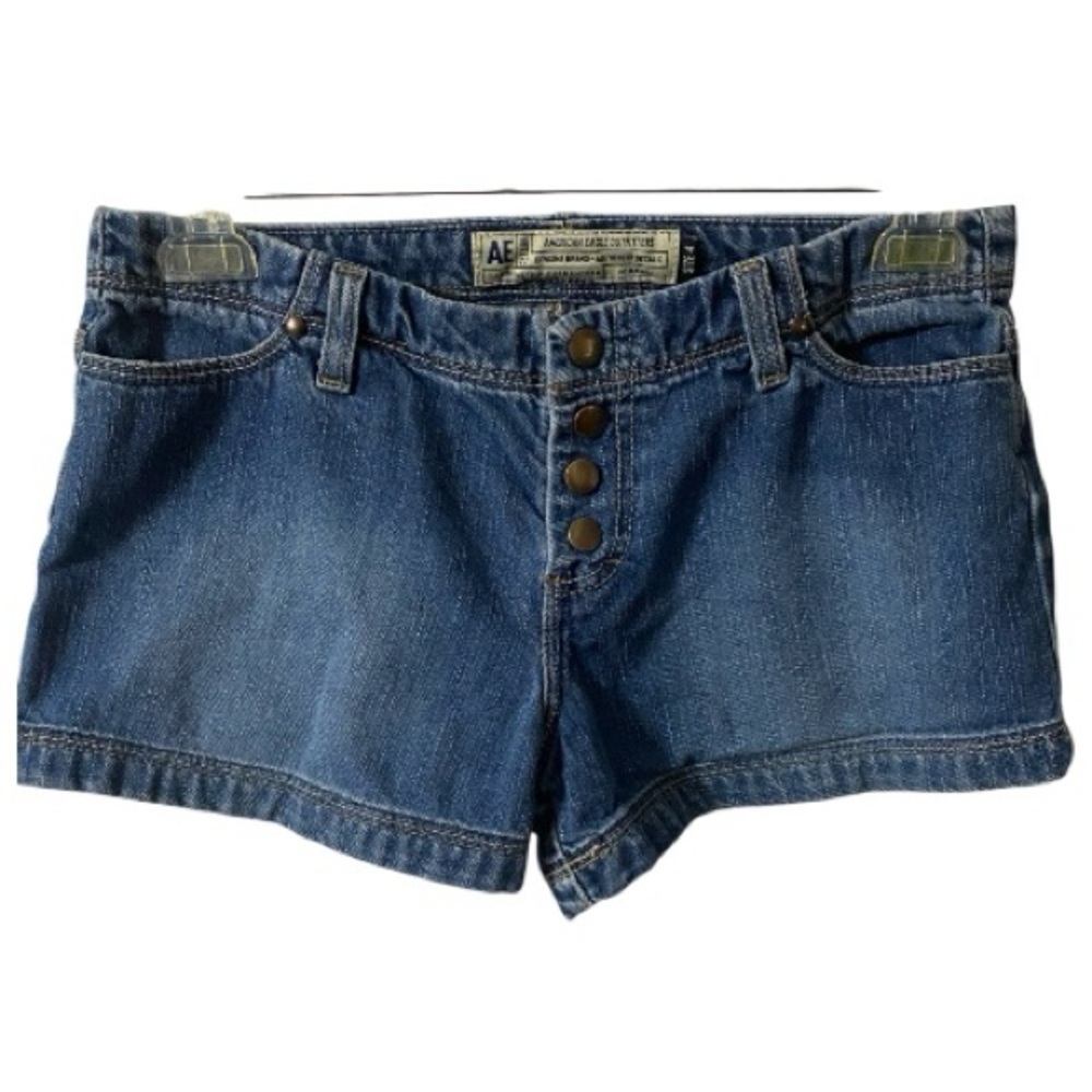 American Eagle Outfitters Snap Fly Shorts, Denim, Cotton blend, Sz 4, Y2K